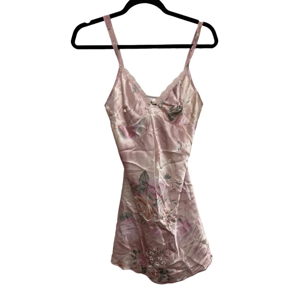 Secret Treasures Vintage Nightgown Sexy Slip Dress Lace Trim Pink Size Small